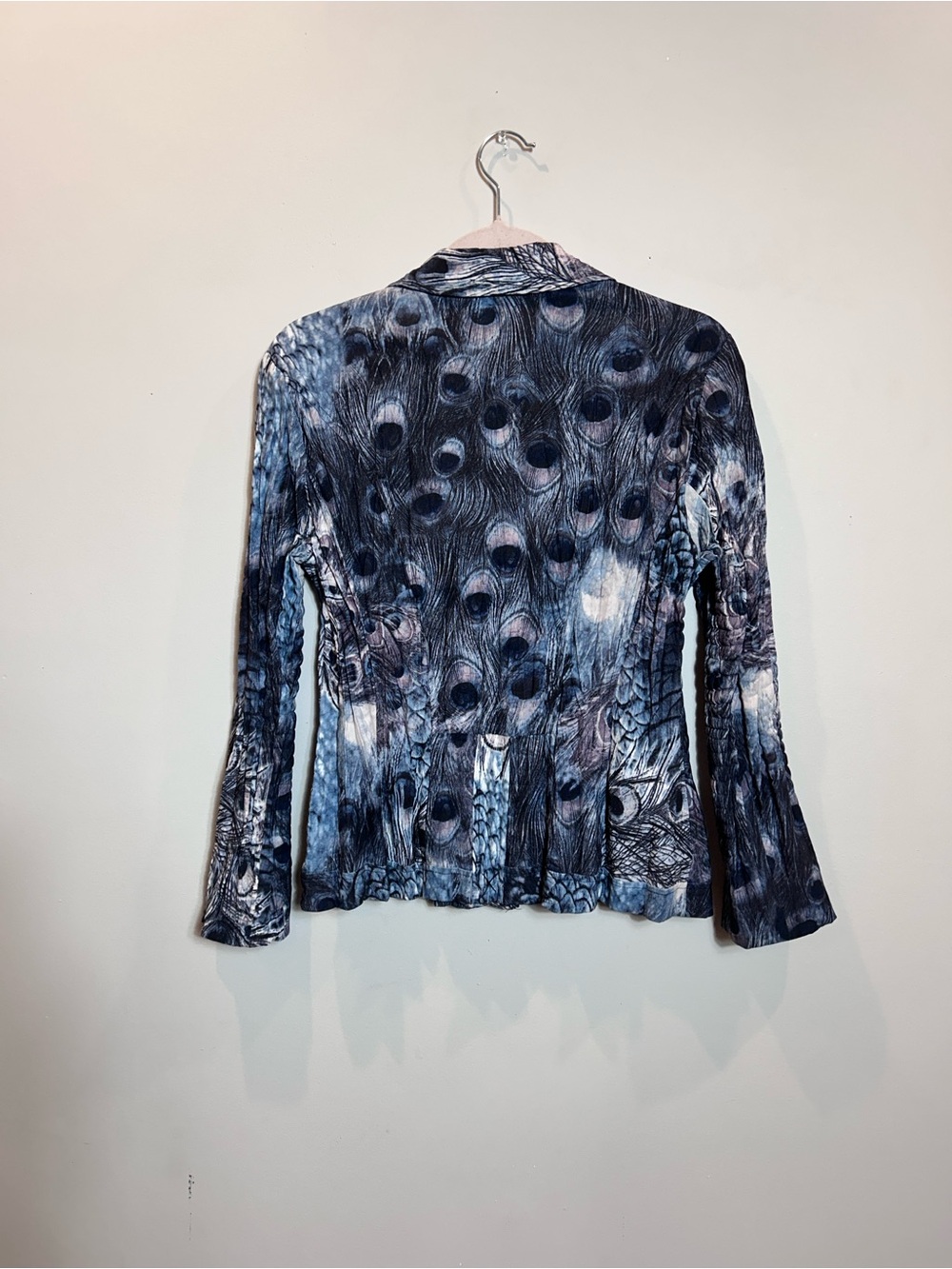 Alberto Makali Blue Printed Peacock-Feather Blazer - Picture 4 of 6